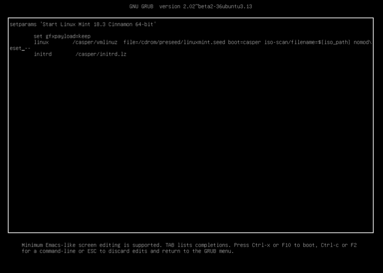 Screenshot menu GRUB Linux Mint yang muncul setelah boot dari USB, langkah penting dalam cara ganti Windows ke Linux.