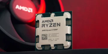 Foto close-up prosesor AMD Ryzen 5 7500F, sebuah CPU gaming murah yang disebut sebagai pilihan paling worth it di tahun 2025.