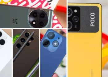 Kolase berbagai smartphone, termasuk Poco, untuk artikel ranking HP dibawah 6 juta yang paling worth it di tahun 2025.