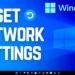 Ilustrasi grafis untuk panduan cara reset jaringan Windows 11, menampilkan teks 'Reset Network Settings' dan logo Windows 11.