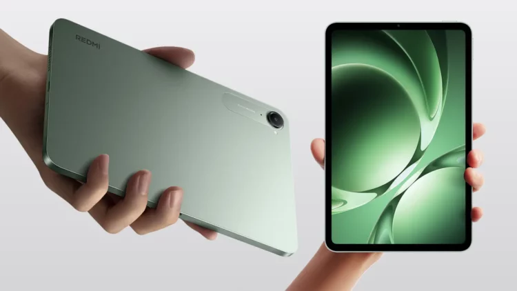 Ilustrasi Redmi K Pad 2, tablet 'mini' spek gahar dari Xiaomi, yang dikonfirmasi oleh leaker akan rilis tahun depan. Gambar menunjukkan desain tipis warna hijau.