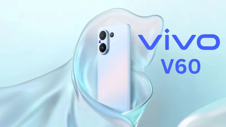 Poster resmi vivo V60 rilis di Indonesia, menampilkan HP AI pertama dengan Snapdragon 7 Gen 4, baterai 6500mAh, dan kamera Triple 50MP ZEISS.