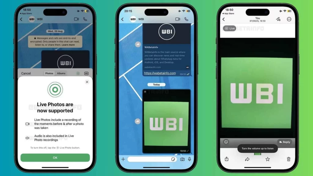 Infografis yang menunjukkan antarmuka dan langkah-langkah cara kirim Live Photo WhatsApp di iPhone, dari notifikasi hingga cara melihatnya.