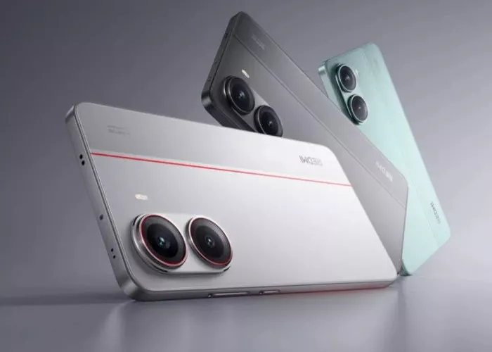 Tiga unit ponsel Redmi dengan desain kamera ganda dan bodi ramping.