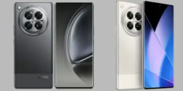 Tampilan belakang smartphone Infinix Zero 50 5G berwarna gelap, menunjukkan desain premium dan modul kamera belakang yang besar.