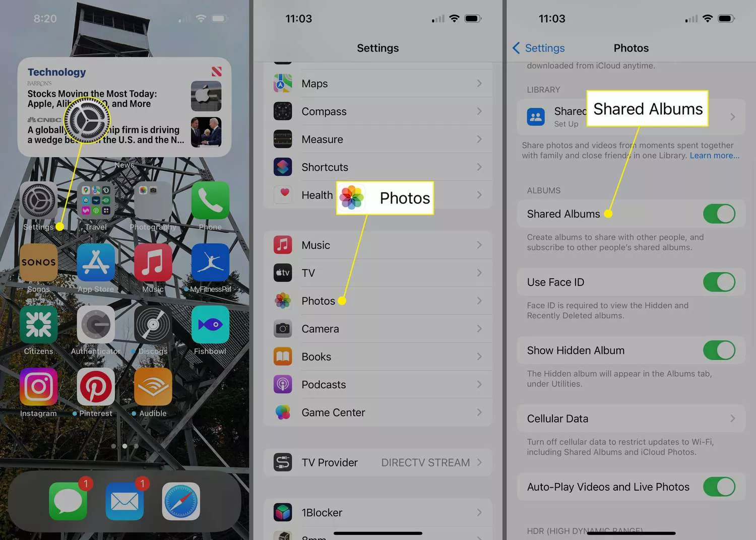 Tampilan antarmuka iPhone yang menunjukkan menu atau opsi untuk mengaktifkan Fitur Album Bersama.