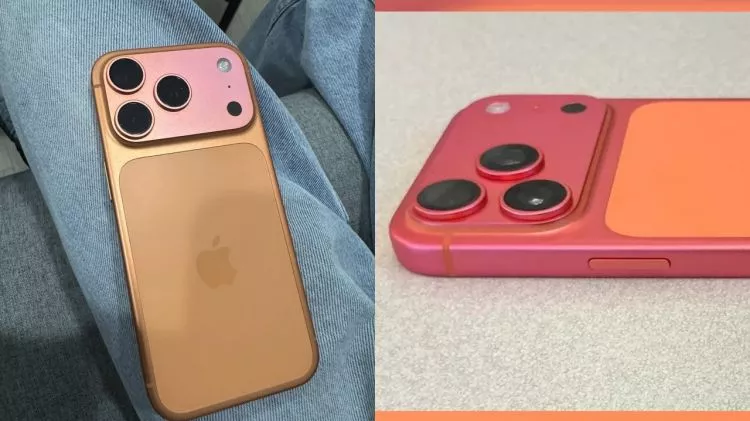 Tampilan belakang dan profil samping smartphone Apple iPhone 17, menonjolkan desain bodi dan bingkai.