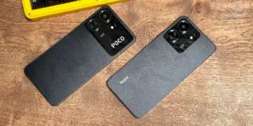 Tiga model smartphone yang berbeda, melambangkan merek Xiaomi, Redmi, dan POCO, ditampilkan berdampingan.