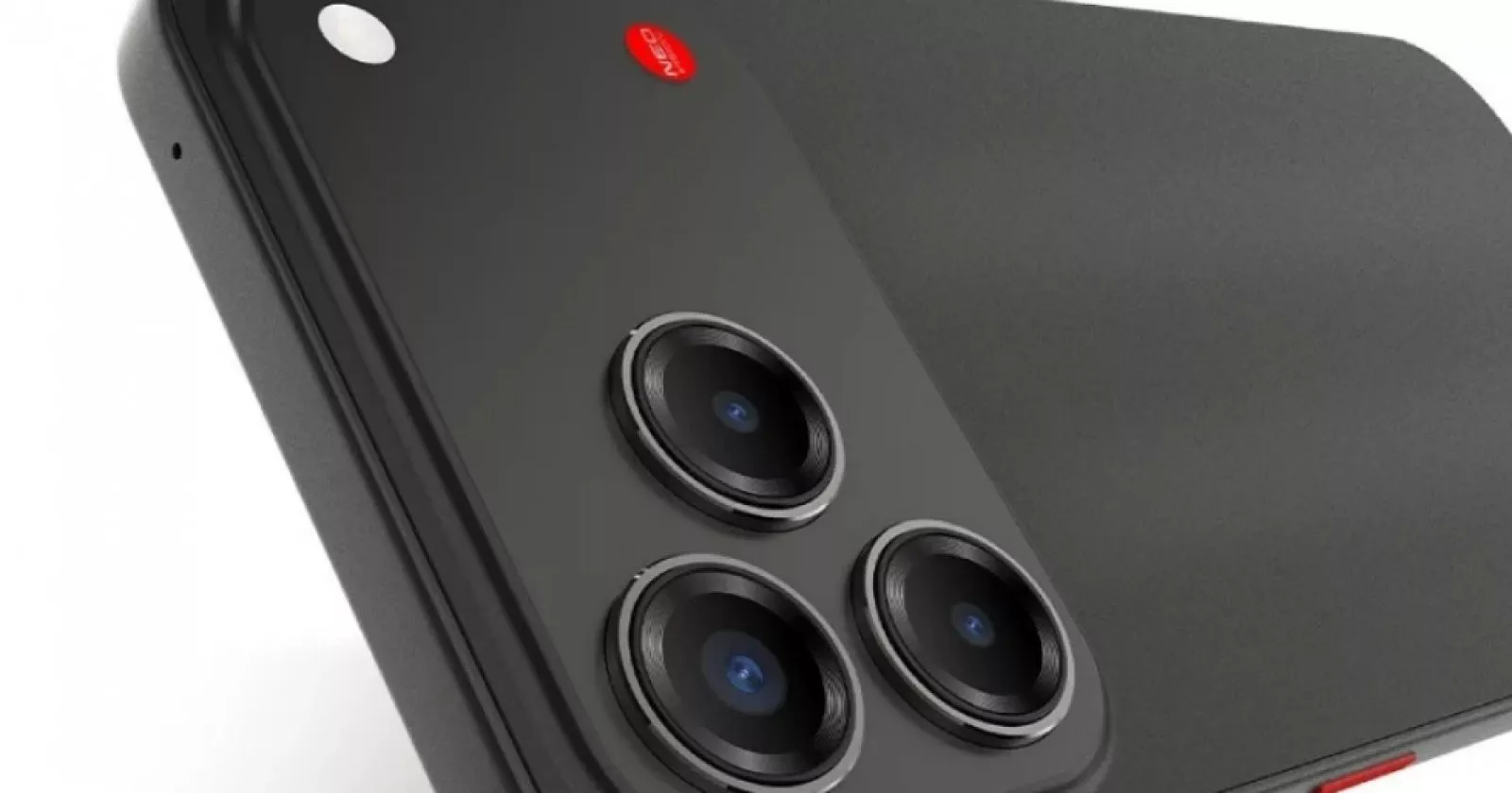 Smartphone ZTE Nubia V80 Pro dilihat dari sudut samping, menonjolkan bezel tipis dan ketebalan ponsel.