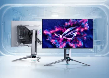 Monitor gaming Asus ROG Swift OLED (model 720Hz) sebagai ilustrasi berita rilis monitor OLED 280Hz Asus yang harganya Rp 9 jutaan.