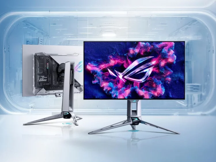 Monitor gaming Asus ROG Swift OLED (model 720Hz) sebagai ilustrasi berita rilis monitor OLED 280Hz Asus yang harganya Rp 9 jutaan.
