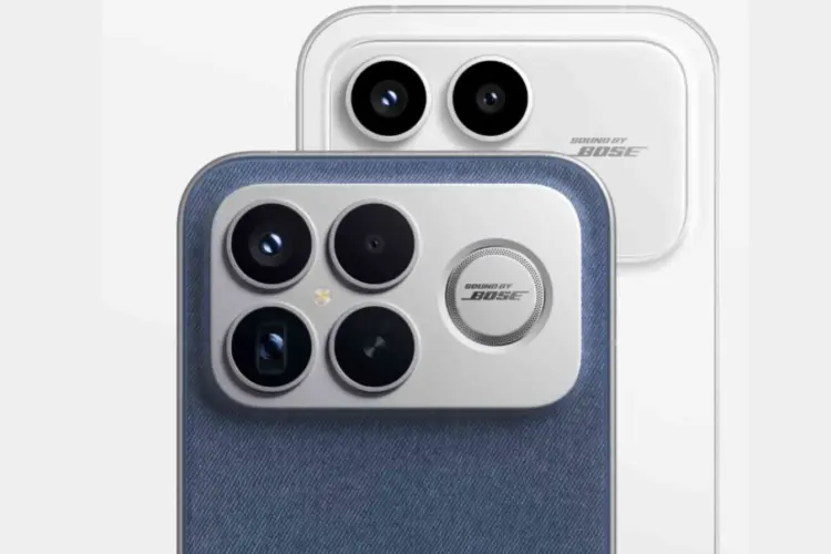 Detail modul kamera Poco F8 Ultra atau Poco F8 Pro menunjukkan logo Sound by Bose