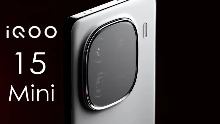 Render desain modul kamera belakang iQOO 15 Mini yang dikabarkan membawa spesifikasi baterai 7.000mAh dalam bodi compact.