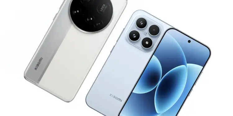 Render desain Xiaomi 17 Ultra dengan modul kamera bulat besar Leica bersanding dengan Xiaomi 17 reguler yang dikabarkan akan rilis global.