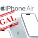 Ilustrasi iPhone Air Gagal, menunjukkan logo iPhone Air dan stempel "GAGAL" di atas render HP, terkait berita produksi distop dan iPhone Air 2 ditunda.