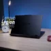 Tampilan belakang laptop gaming Lenovo Legion 5i 15IRX10 di atas meja kerja, menyorot desain premium dan logo Legion.