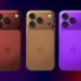 Render rumor iPhone 18 Pro dalam tiga warna baru yang sedang diuji: Burgundy (Merah Anggur), Cokelat (Brown), dan Ungu (Purple).