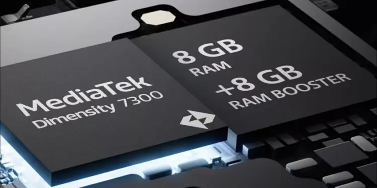 Smartphone dengan tampilan grafis berkualitas tinggi atau game yang detail, menyiratkan kemampuan GPU chipset setara Dimensity 7300.