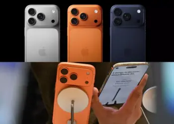 Gambar Utama: Empat unit iPhone (mewakili iPhone 17) dalam berbagai varian warna, menyoroti desain dan kamera tiga lensa.