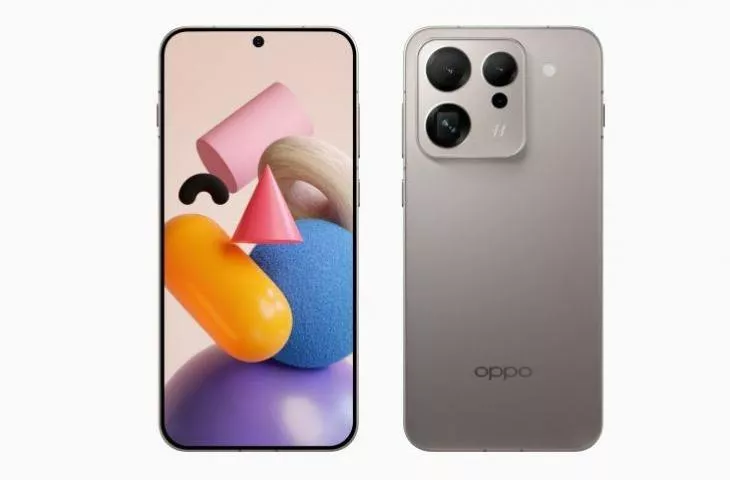 Desain bodi ramping Oppo Find X9s dari sudut diagonal yang memperlihatkan lekukan elegan.