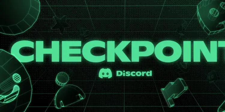 Tampilan layar smartphone (mewakili aplikasi Discord) yang menunjukkan antarmuka modern dengan notifikasi atau pop-up fitur baru.