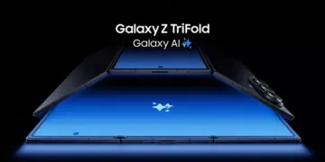 Konsep desain Samsung Galaxy Z TriFold dengan fitur Galaxy AI yang futuristik