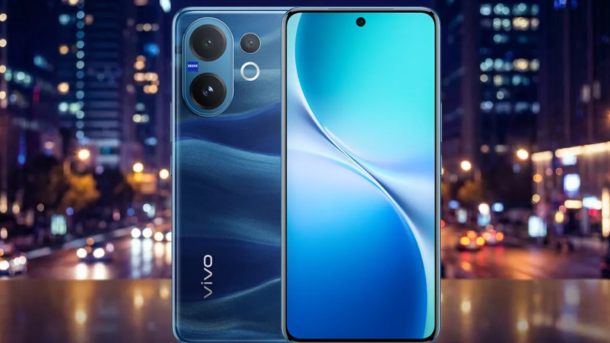 Close-up modul kamera belakang Vivo V70 Elite yang dilengkapi dengan dua lensa besar dan satu sensor kecil beserta logo ZEISS.