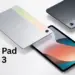 Bocoran desain tablet Oppo Pad Air 3 berwarna perak dan abu-abu, menonjolkan keyboard magnetik, rumor spesifikasi Dimensity 7300 dan Baterai 10.050mAh.