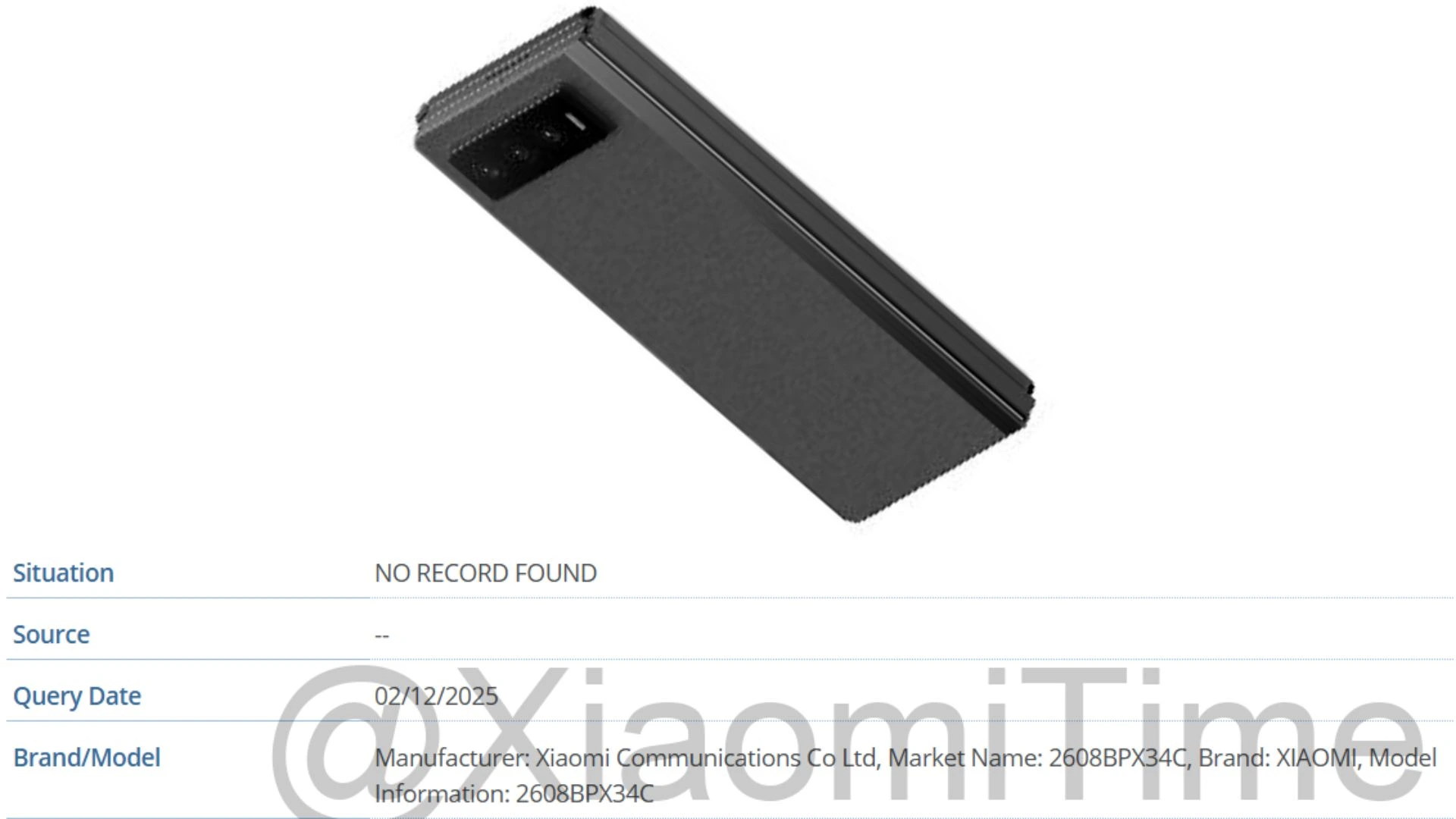 Tangkapan layar database IMEI yang menampilkan nomor model 2608BPX34C yang diduga kuat sebagai perangkat Xiaomi Tri-Fold rilis Agustus 2026.