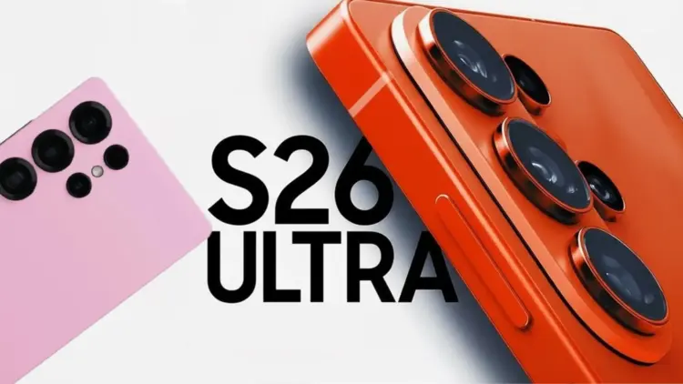 Render visualisasi bocoran warna Galaxy S26 Ultra terbaru yang menampilkan varian unik Orange dan Pink.