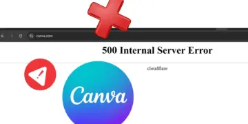 Ilustrasi yang menunjukkan website Canva.com mengalami Eror 500 Internal Server Error, mengonfirmasi layanan Canva down hari ini.