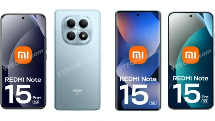Visual bocoran seri Redmi Note 15 Global, menampilkan varian Redmi Note 15 Pro, Pro+, dan standar yang memiliki kamera 200MP.