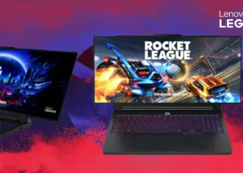 Render Lenovo Legion Pro Rollable menampilkan mekanisme layar gulung yang memperluas tampilan visual game dari 16 inci menjadi 24 inci.