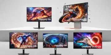 Lineup lengkap monitor gaming Samsung Odyssey terbaru 2026 menampilkan Odyssey 3D 6K, Odyssey G6 1040Hz, serta varian Odyssey G8 dan OLED G8 dengan visual memukau.