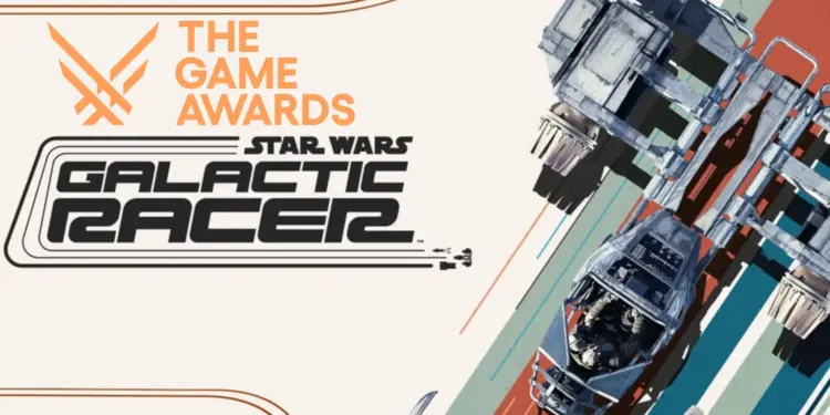 Logo resmi Star Wars: Galactic Racer bersanding dengan logo The Game Awards 2025, menampilkan konsep kendaraan speeder futuristik karya Fuse Games.