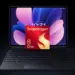 Ilustrasi tablet Xiaomi Pad 8 Pro dengan aksesoris keyboard dan logo chipset Snapdragon 8 Elite, menandakan performa tinggi varian global.
