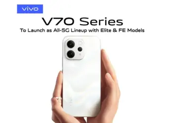 Vivo V70 Series tampilan belakang warna putih dengan modul kamera besar dan desain premium