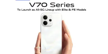 Vivo V70 Series tampilan belakang warna putih dengan modul kamera besar dan desain premium