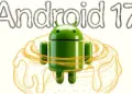 Logo Android 17 dengan latar belakang ilustrasi kue Cinnamon Roll yang melambangkan kode nama internal sistem operasi terbaru Google.