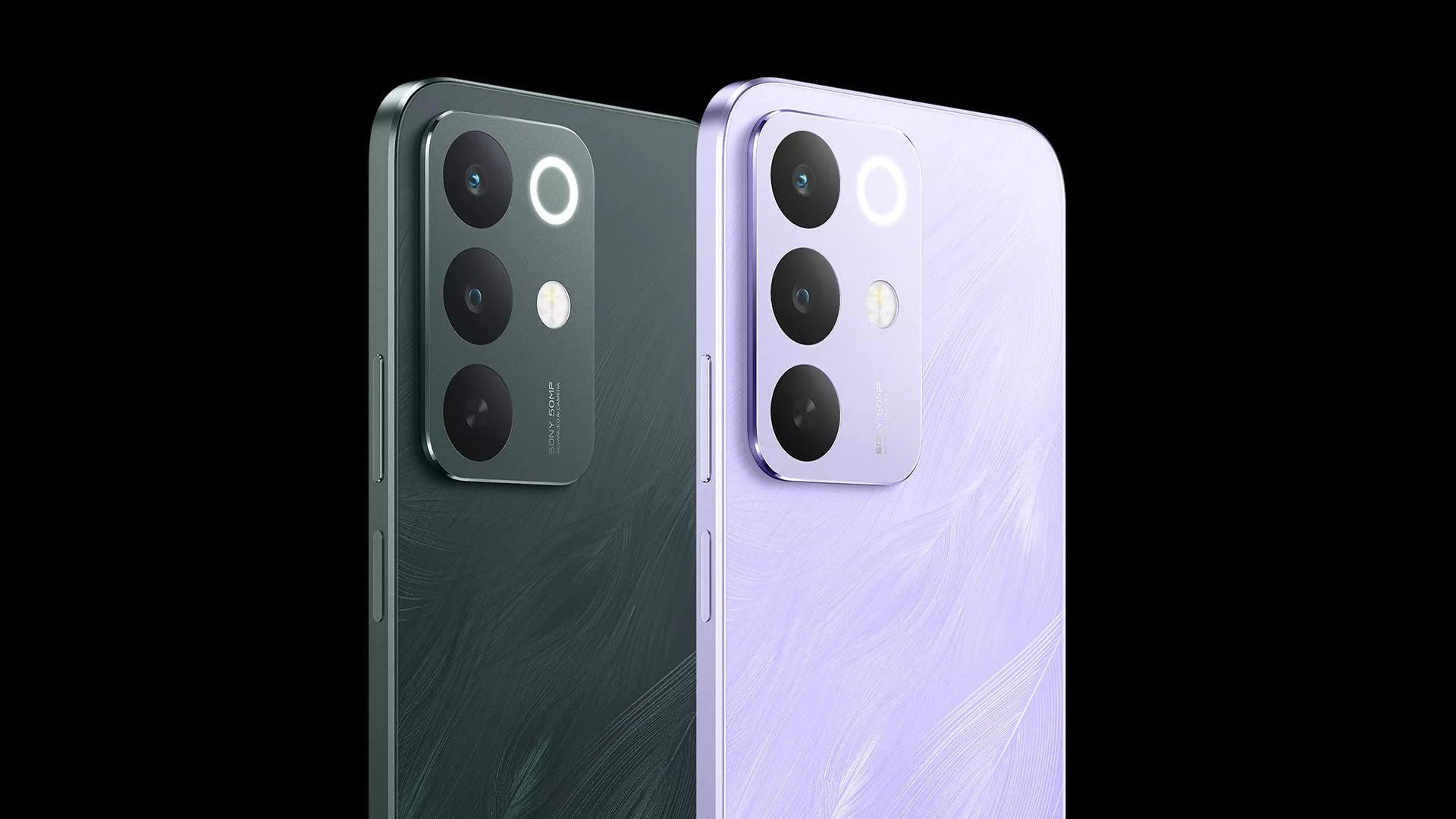 Detail modul kamera belakang Realme C85 5G varian warna Hijau Tua dan Ungu dengan sensor 50MP AI.