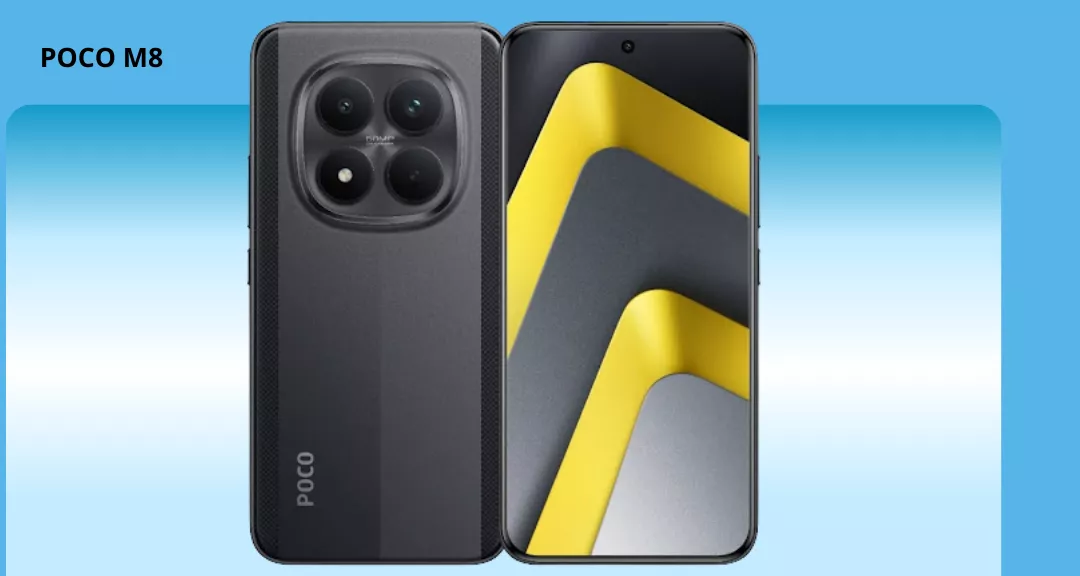 Layar OLED lengkung 3D Poco M8 dengan tingkat kecerahan mencapai 3.200 nits.