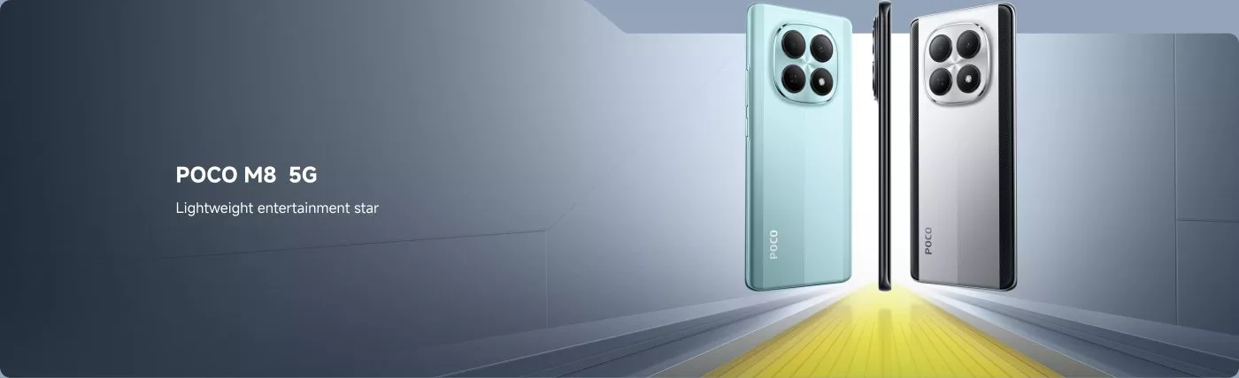 Modul kamera belakang Poco M8 dengan sensor utama 50MP dan logo Snapdragon 6 Gen 3.