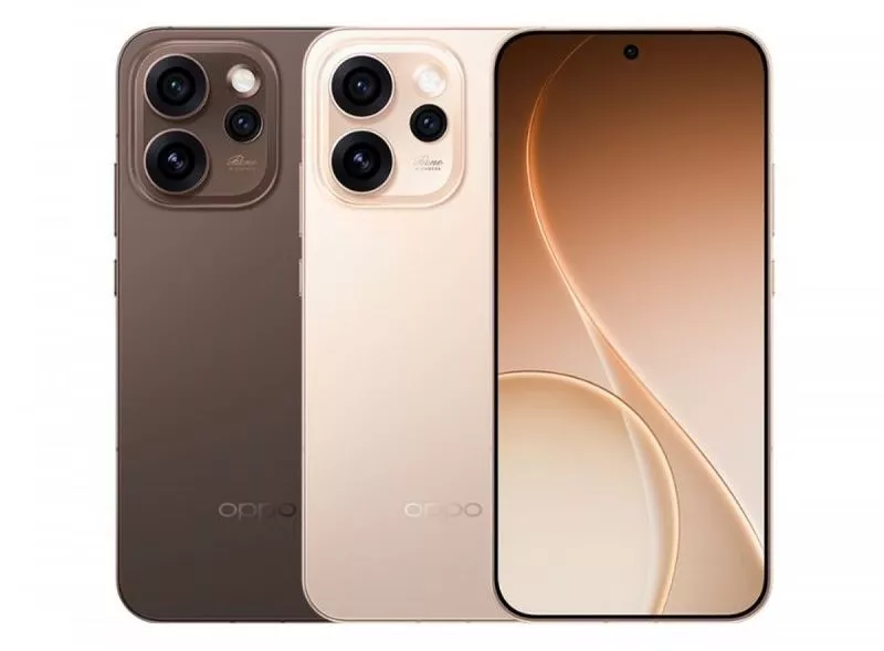Dua unit smartphone OPPO Reno 15 varian warna Honey Gold dan Canele Brown dengan desain kamera belakang yang elegan.