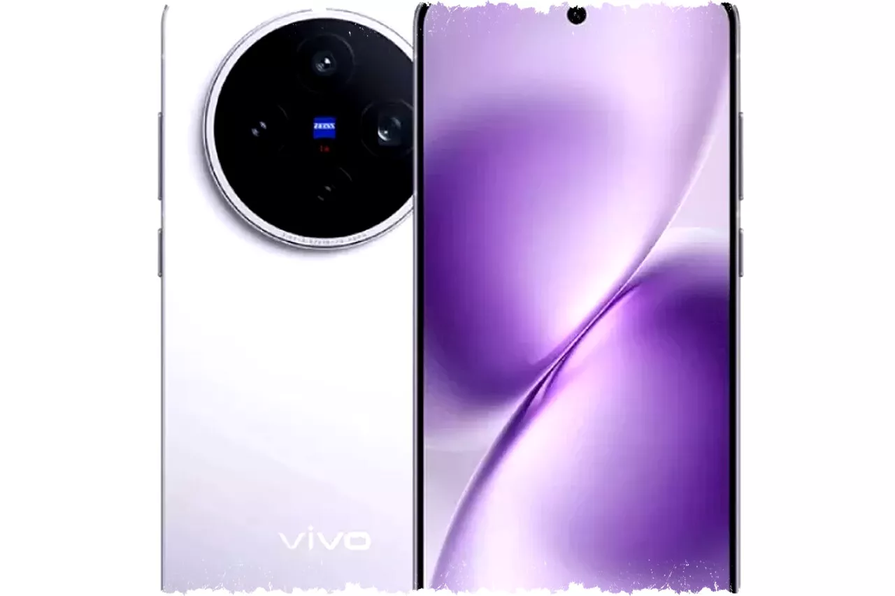 Tampak depan dan belakang Vivo X200T varian warna ungu, memperlihatkan bezel tipis dan modul kamera ZEISS yang membawa setup lensa canggih.