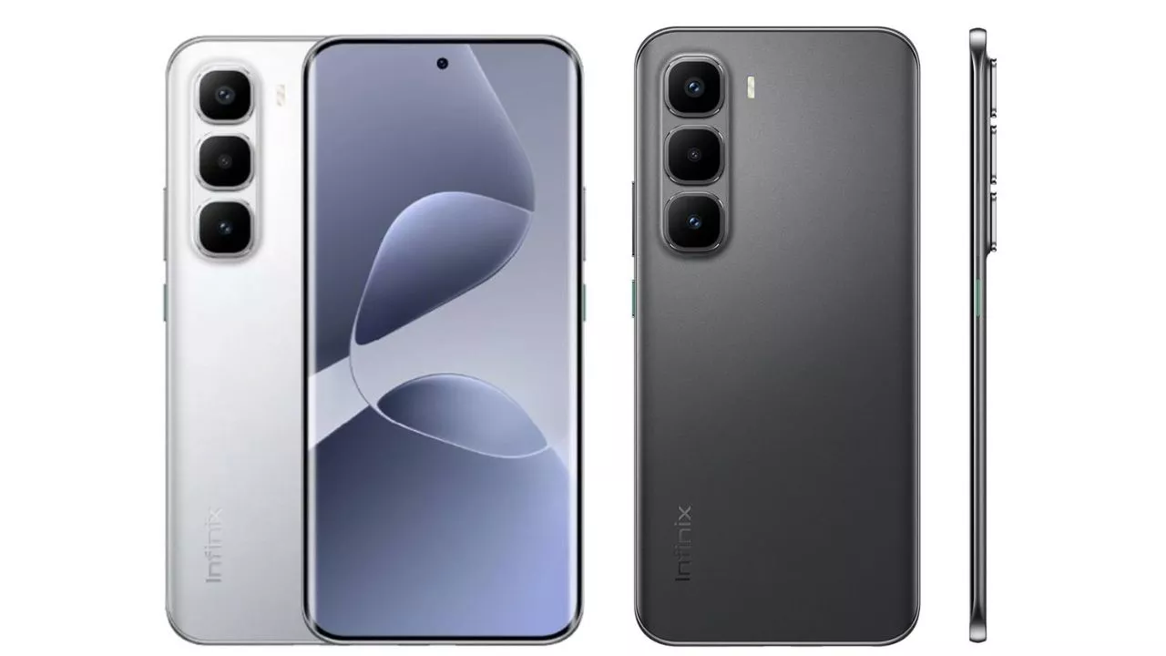 Render tampilan depan dan belakang Infinix Note 60 Series dengan bezel tipis serta profil bodi yang sangat ramping.