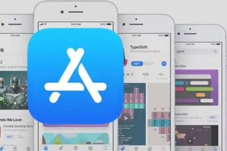 Antarmuka aplikasi di dalam App Store pada beberapa perangkat iPhone yang mengalami kendala teknis.