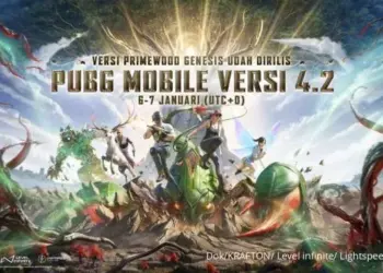 Poster resmi PUBG Mobile Update v4.2 Versi Primewood Genesis yang rilis Januari 2026 dengan karakter bertema alam dan makhluk mistis.