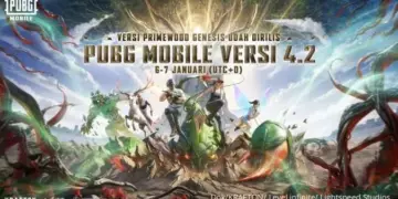 Poster resmi PUBG Mobile Update v4.2 Versi Primewood Genesis yang rilis Januari 2026 dengan karakter bertema alam dan makhluk mistis.