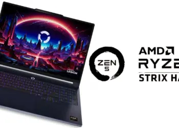 Laptop Gaming Lenovo Legion 7 terbaru yang ditenagai platform AMD Strix Halo untuk performa grafis setara VGA dedicated.