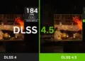 Perbandingan performa gaming NVIDIA DLSS 4.5 dengan mode 6x MFG yang menunjukkan peningkatan FPS hingga 246 dibandingkan DLSS 4.
